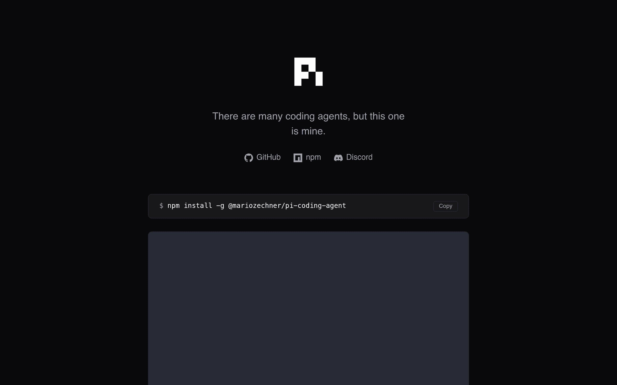 pi coding agent screenshot